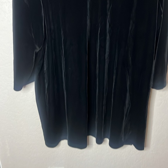 Susan Graver 3X Black Velvet V Neck 3/4 Sleeve Tunic Stretch Essential Holiday - Picture 3 of 9